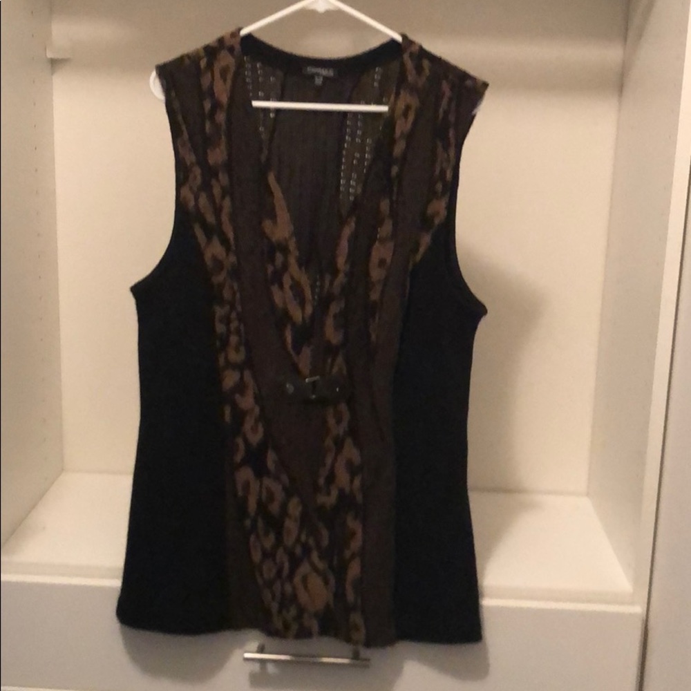 Conrad C Collection Wool/Knit Vest with buckle